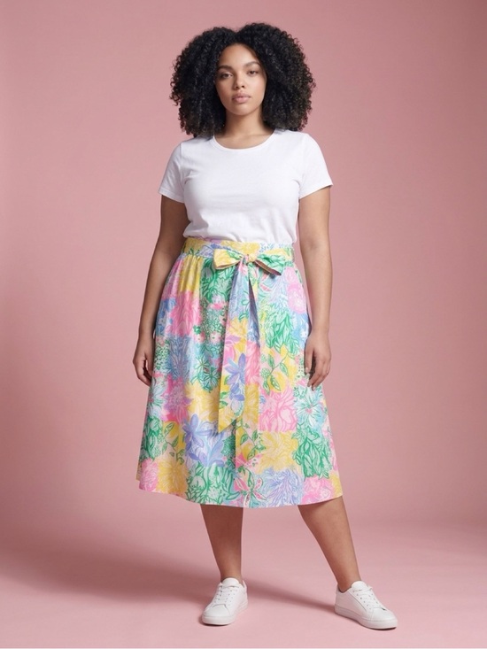 Lilly Pulitzer Dresses & Skirts - Lilly Pulitzer Multicolor Floral Midi Skirt — Pink, Green, Yellow, Blue, Purple